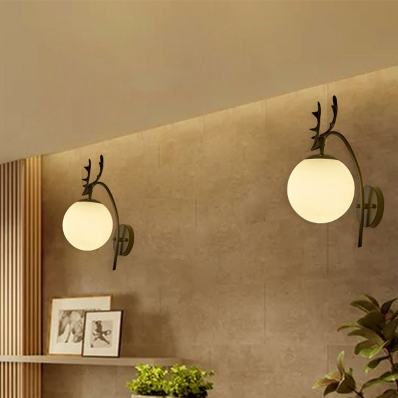 Stile moderno sferico sferico muro di applique in vetro 1 flione leggero per balcone delle scale
