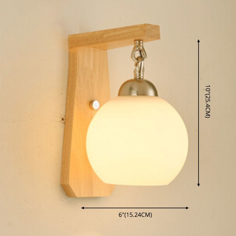 Spherical Wall Disconce Japanese Glass 1 Light Sponces con control inteligente