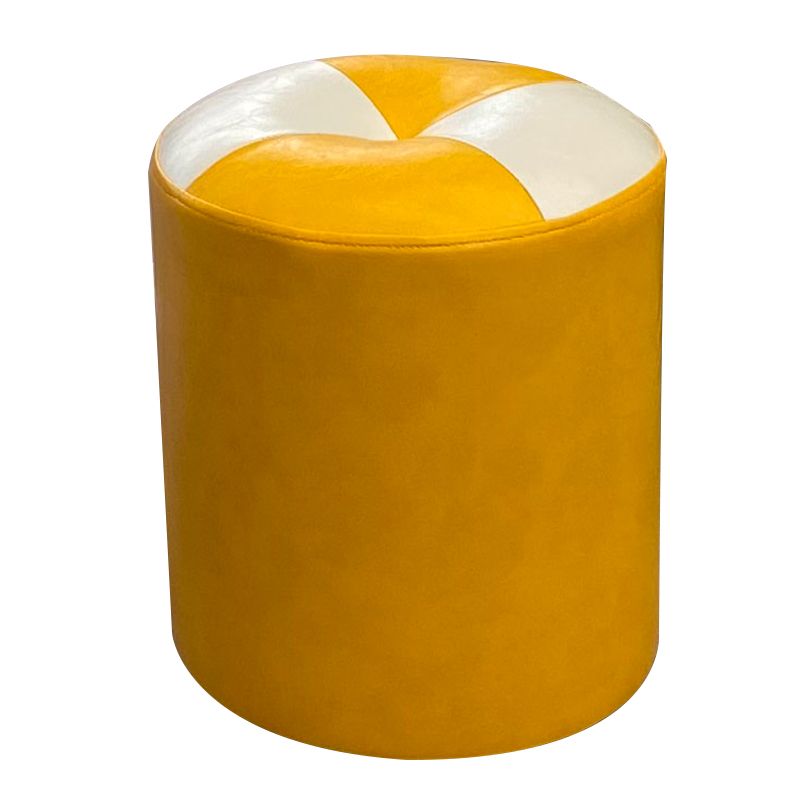 Orange Modern Pouf Water Resistant Round Pouf for Living Room