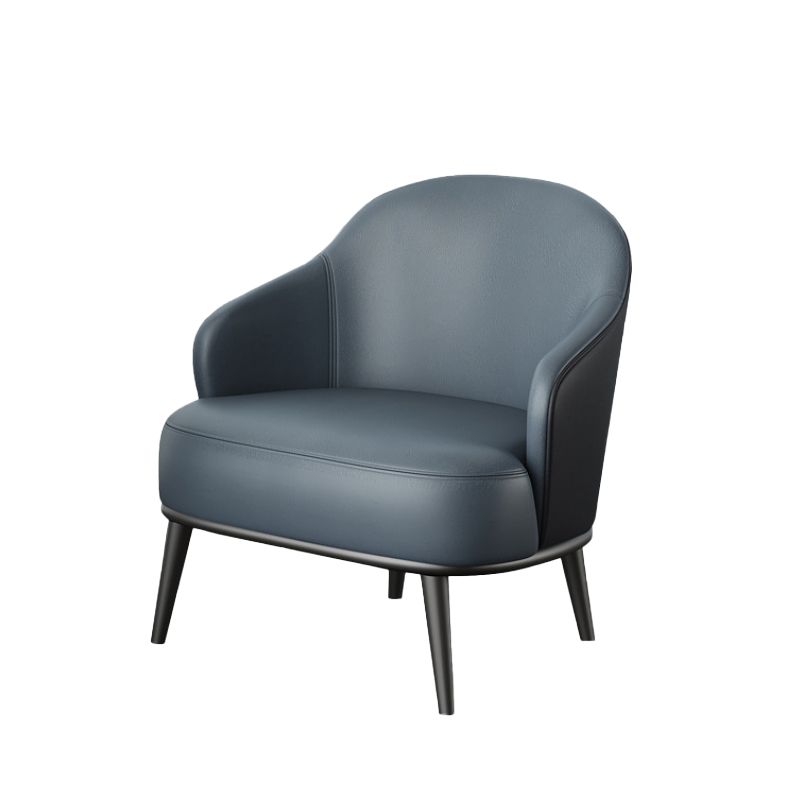 Contemporary Leather Arms Included Sloped Arms Accent Armchair
