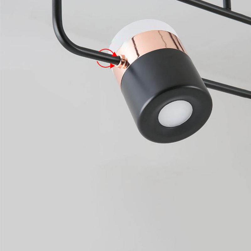 Lampade cilindriche dell'isola moderna lampada lampadario per l'isola multi-testa con ombra acrilica