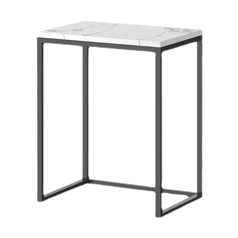 Contemporary Rectangle Marble Top Sofa Side Accent Table for Living Room