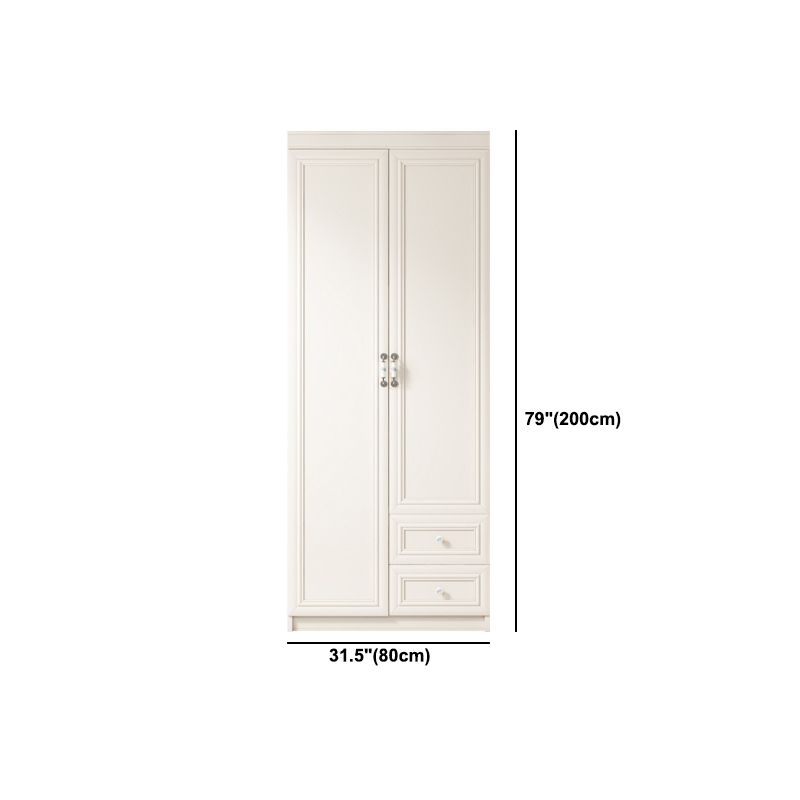 Contemporary Style Wardrobe Armoire Wood Armoire with Clothes Rail and Door for Bedroom