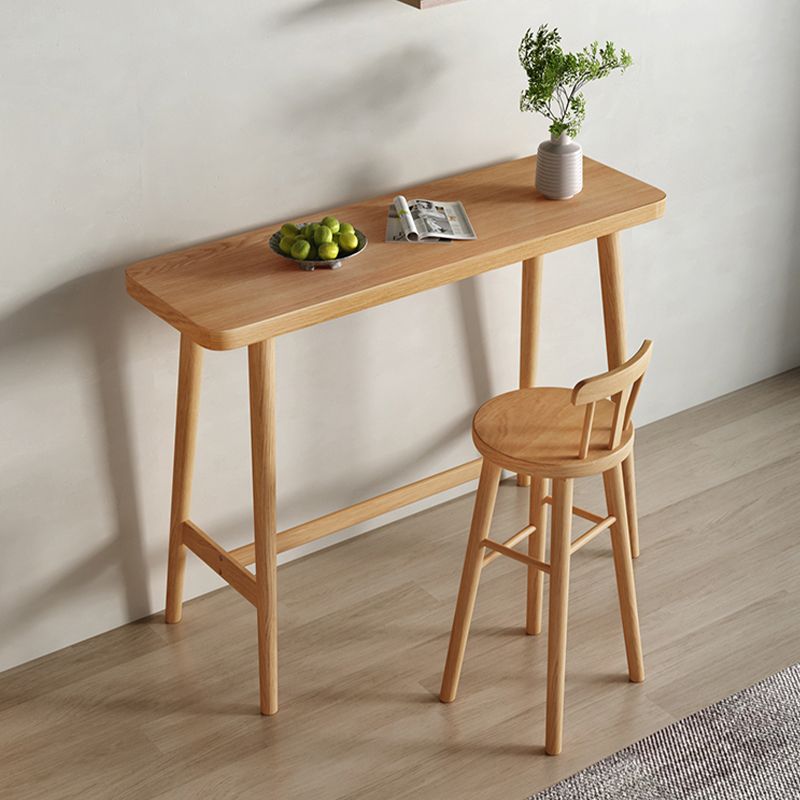 Modern Solid Wood Bar Table Rectangle Dining Table for Kitchen
