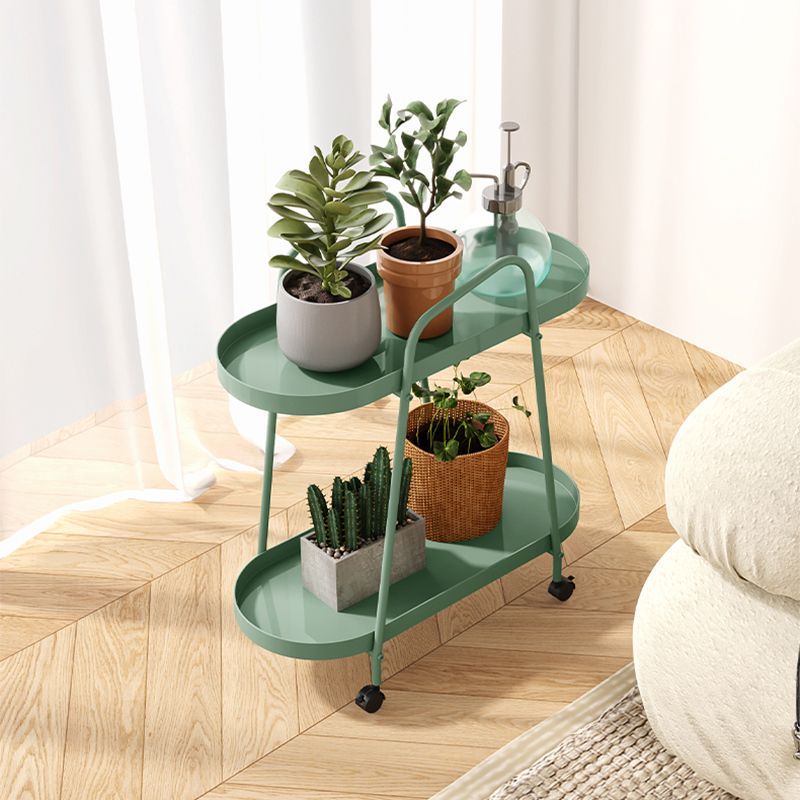 25.19" Tall Metal Side Table Oval 4 Legs Sofa Side Accent Table