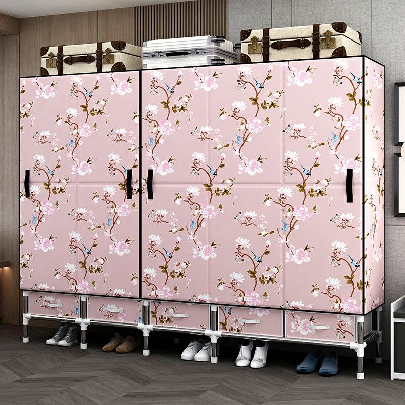 Contemporary Wardrobe Cabinet with Legs Steel Wardrobe Armoire