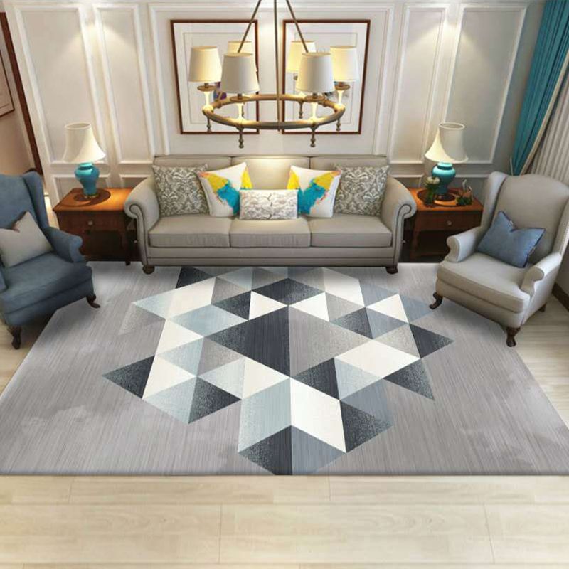 Luxury Living Room Rug Multi Colored Plant Pattern Carpet Polypropylene Machine Washable Anti-Slip Rug