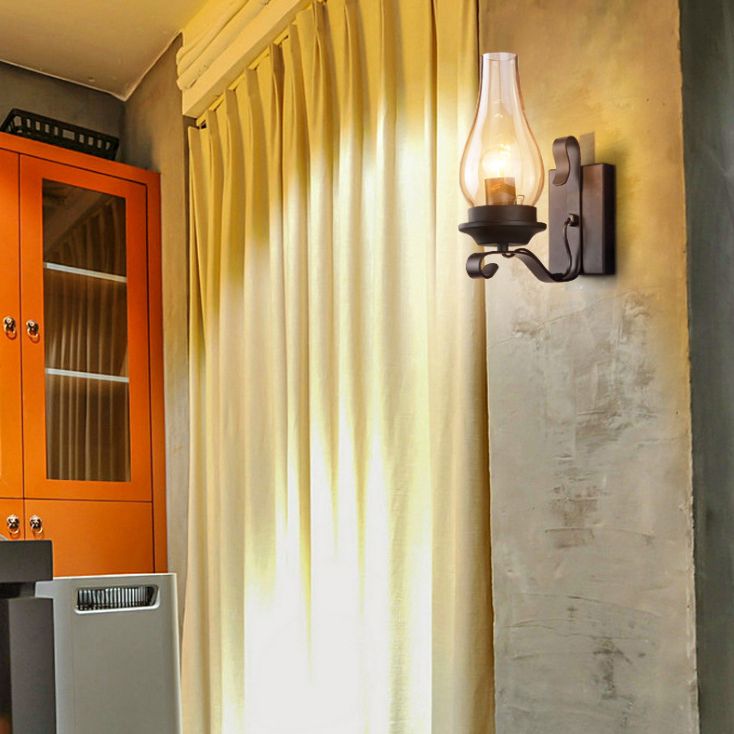 Retro Industrial Style Schattierte Wandleuchte Leuchten 1 Lichtglas -Leuchten
