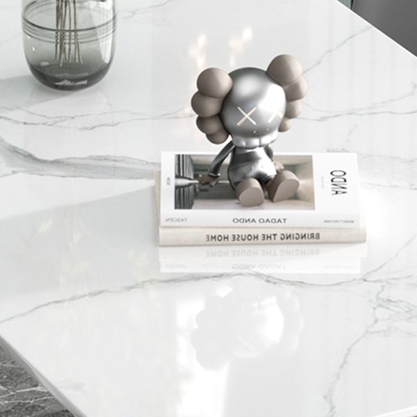 Luxury 1/2/5 Pieces Dining Set Sintered Stone Dining Table with Leather Chairs