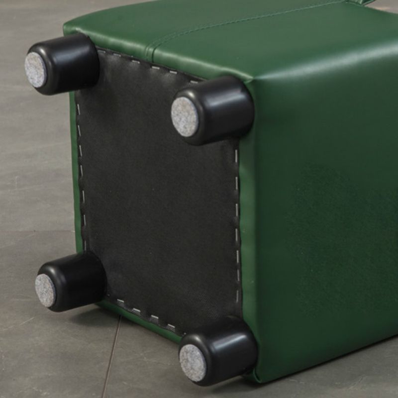 Modern Square Sherpa Pouf Plain PU Leather Water Resistant Couch Footrest