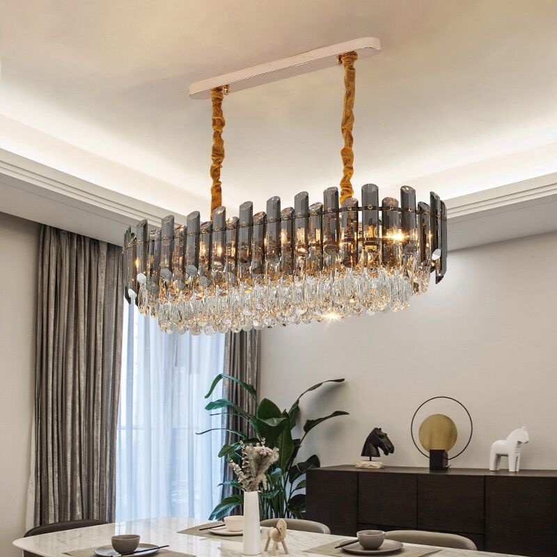 Contemporary Pendant Lights for Kitchen Island Linear Pendant Lighting in Dust