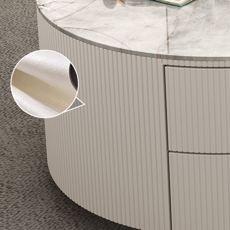 Metal Anb Glass Coffee Table Set Round Nesting Coffee Table Set with 2 Drawers