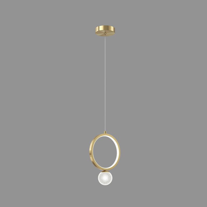 Contemporary Circular Ring Pendant LED Pendant in Golden for Bar Study Room