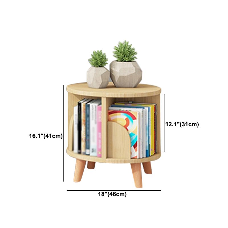 Solid Wood Bookshelf Contemporary Style Natural Bookcase for Home Office