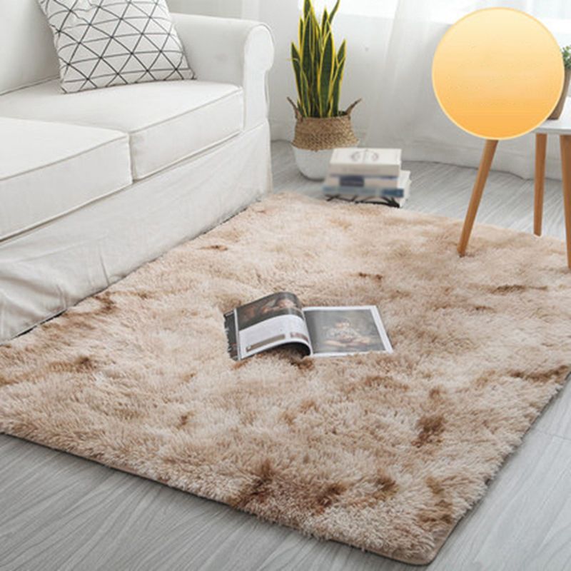 Coffee Gradual Change Rug Polyester Modern Rug Stain Resistant Rug for Drawing Room