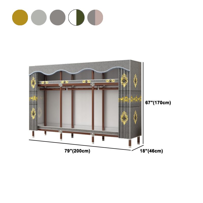 Modern Style Wardrobe Armoire Steel Frame Wardrobe for Bedroom