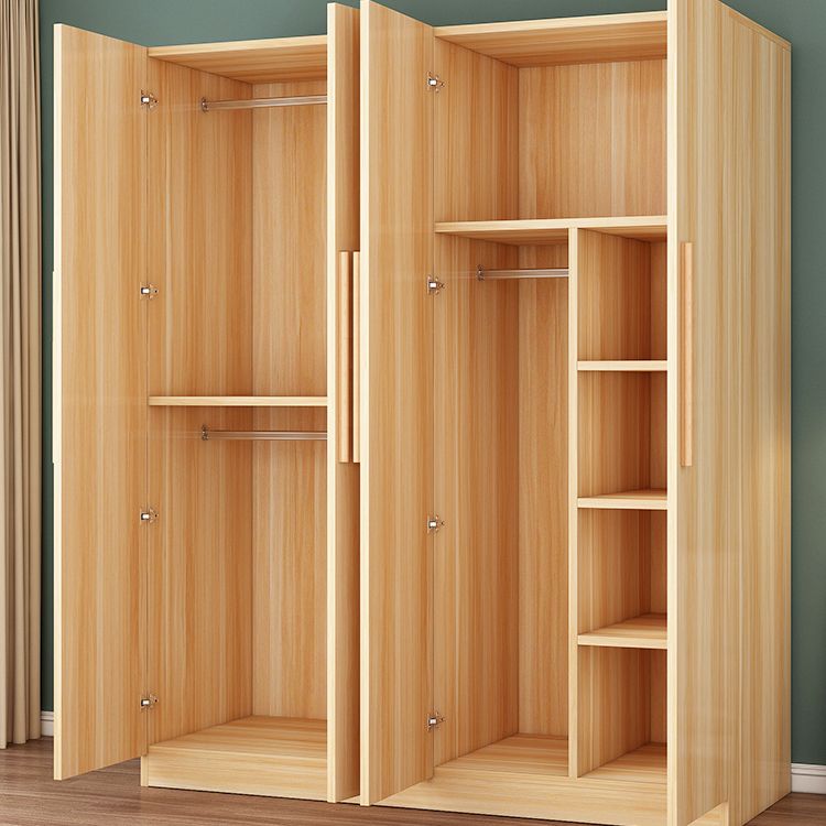 Freestanding Wood Frame Wardrobe Modern Hinged Soft Close Doors Wardrobe