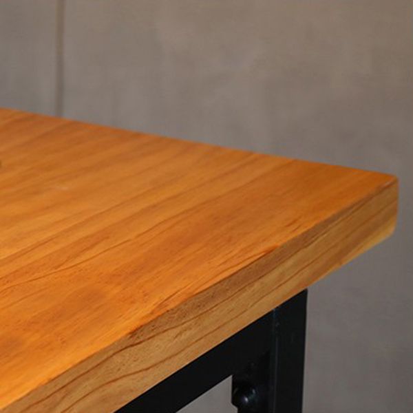 Industrial Indoor Rectangle Trestle Bar Table in Metal and Wood