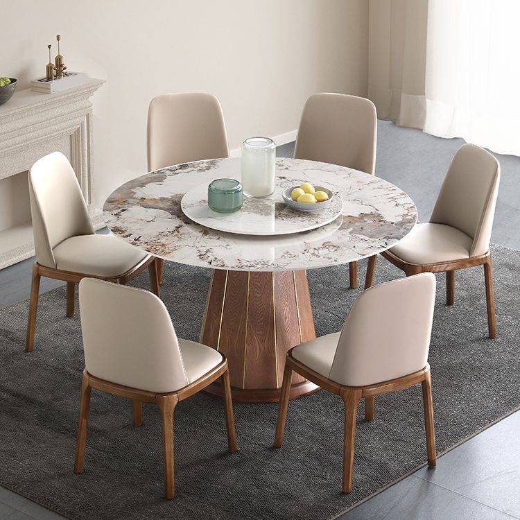 Modern Style Sintered Stone Dining Set Wood 1/4/5/7 Pieces Dining Set for Dining Areas