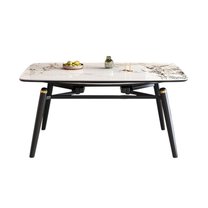 Modern Extendable Stone Dining Table Wood  Base Table for Dining Room
