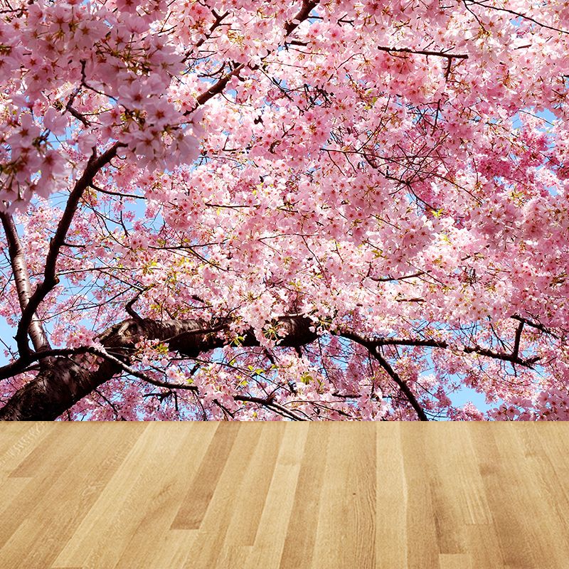 Photography Style Flower Mural Wallpaper for Interior Wall, Pink, Made to Measure