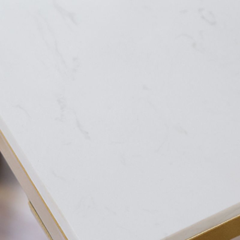 Stone Bar Dining Table Glam Rectangle Bar Table with Trestle for Milk Tea Shop