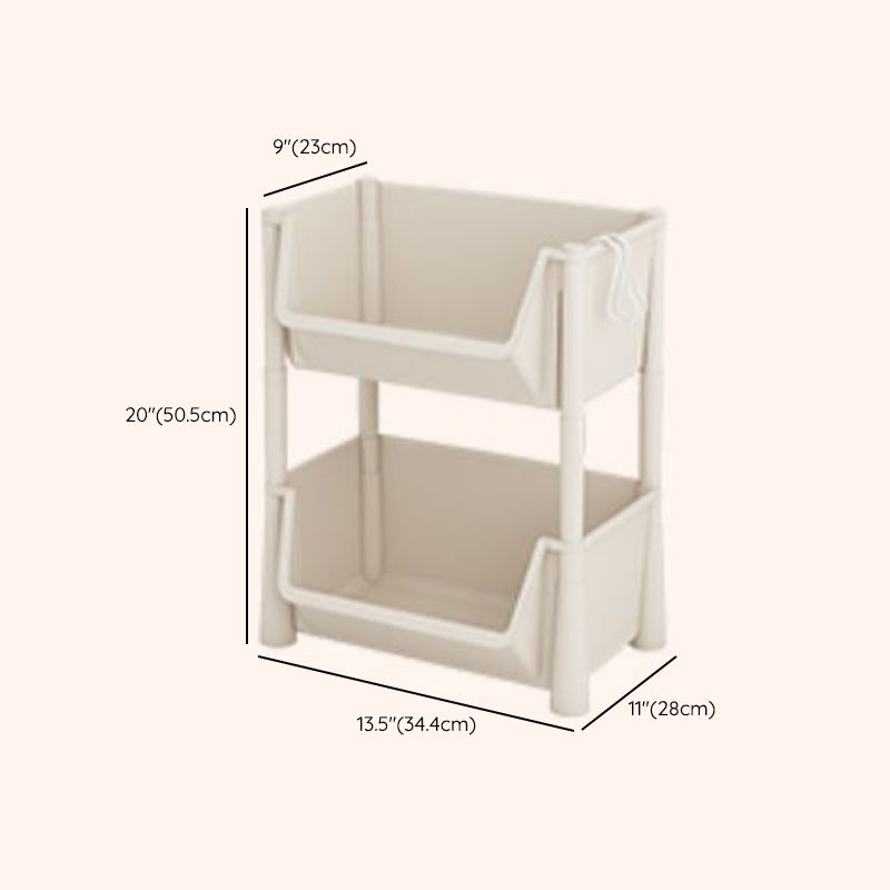 Contemporary Plastic Bookshelf White Standard Shelf Bookcase for Study Room