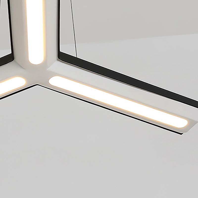 Lámpara colgante moderna 1 de luz con sombra de metal en forma de techo LED en forma de Y para el cargo