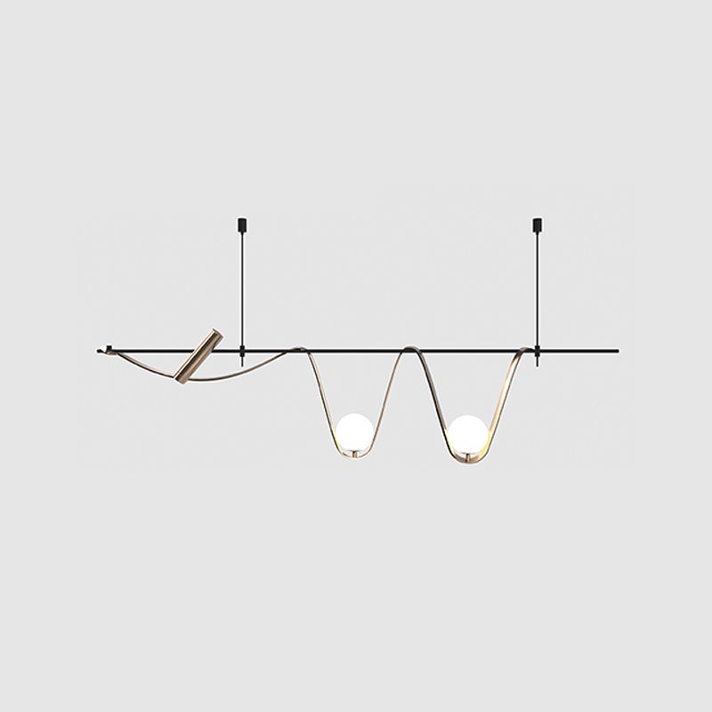 Moderne Inselanhänger Lampen Multi-Head-Restaurant Hanging Lampe Lampen mit Glasschatten