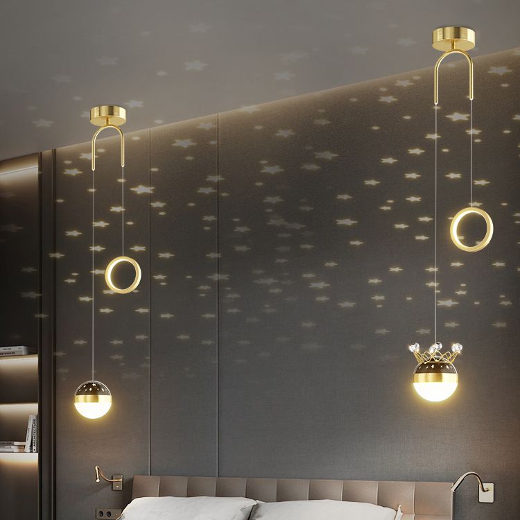 Modern Style Geometry Shape Hanging Lights Metal 2 Light Hanging Light Fixtures