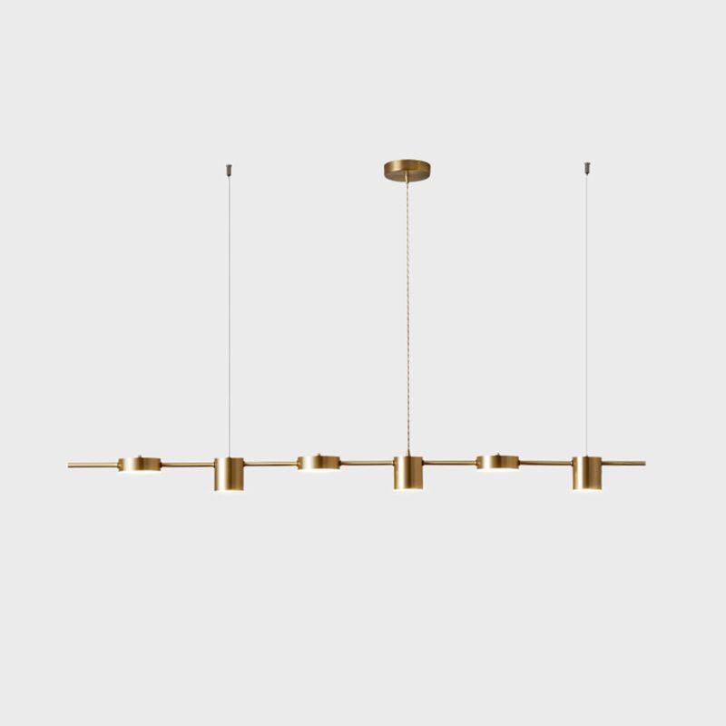 Metal Cylinder Island Pendant Modern Multiple-Light Island Lighting