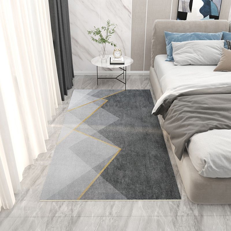 Black Modern Rug Blending Graphic Rug Non-Slip Backing Rug for Home Decoration