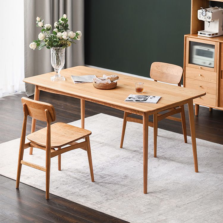 Vaste houten rechthoek eettafel in de natuur eigentijdse keuken houten tafel met 4 poten