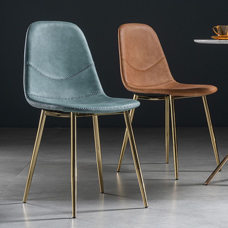 Chaise de salle à manger en métal de style Glam, chaises sans accoudoirs latérales pour cuisine