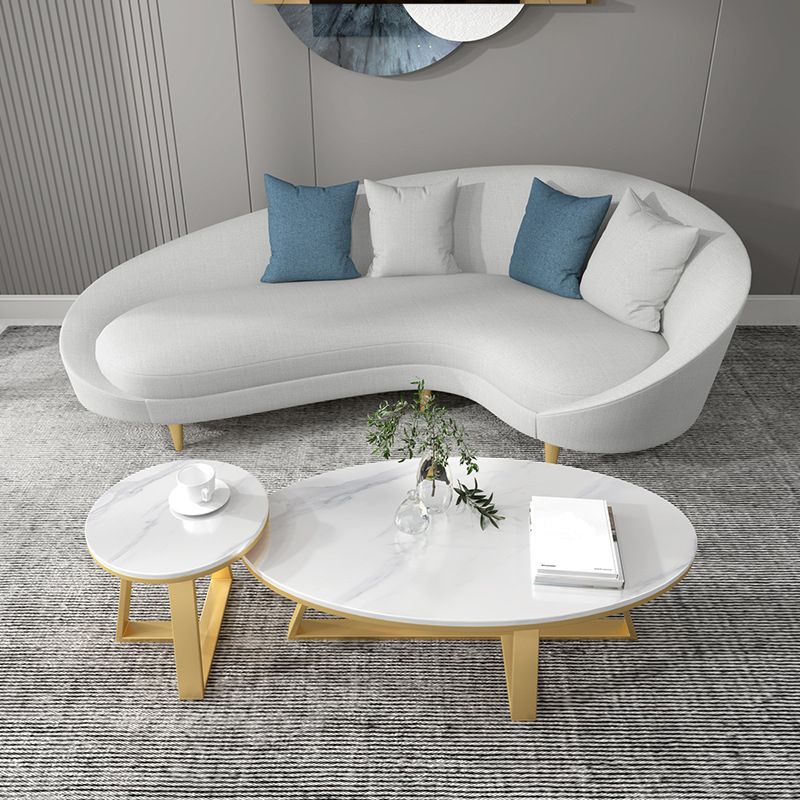 Solid Color Contemporary Sofa Tight Seat Foam Sloped Arms Settee
