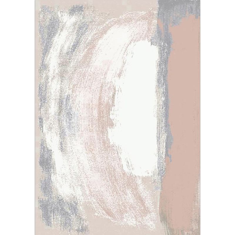Simple Brushstroke Painting Pattern Rug Modern Rug Polyester Washable Non-Slip Backing Pet Friendly Carpet for Living Room