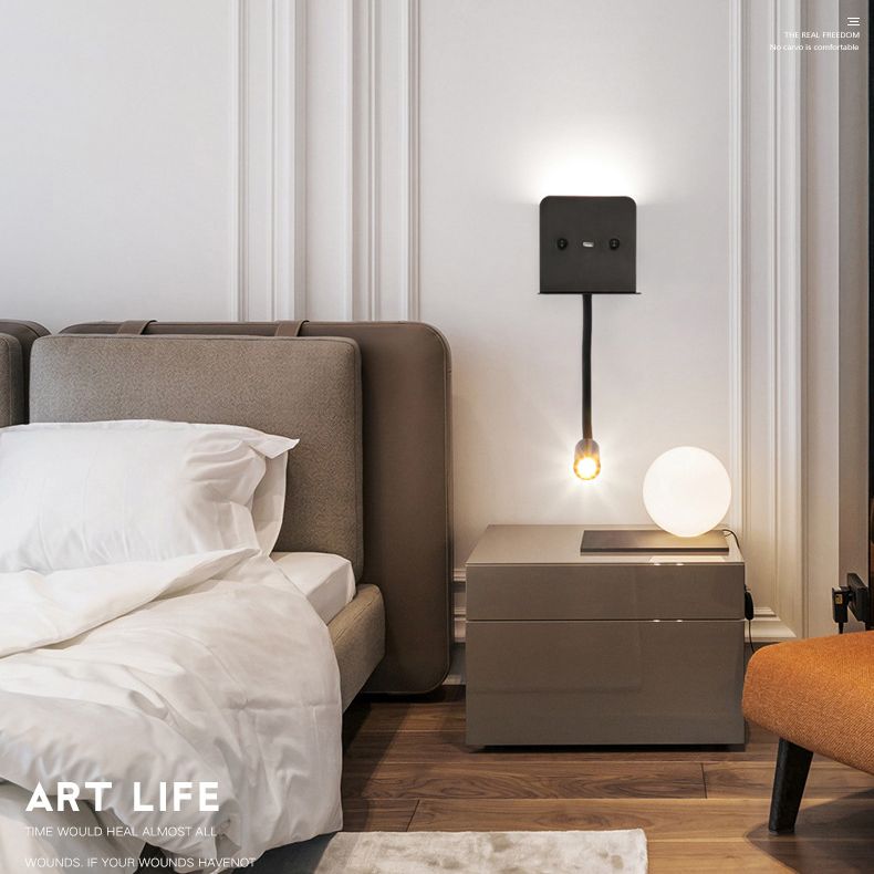 Adjustable Spotlight Design Bedside LED Reading Lamp Modern Simplicity Style Wall Mount Lamp for Bedroom