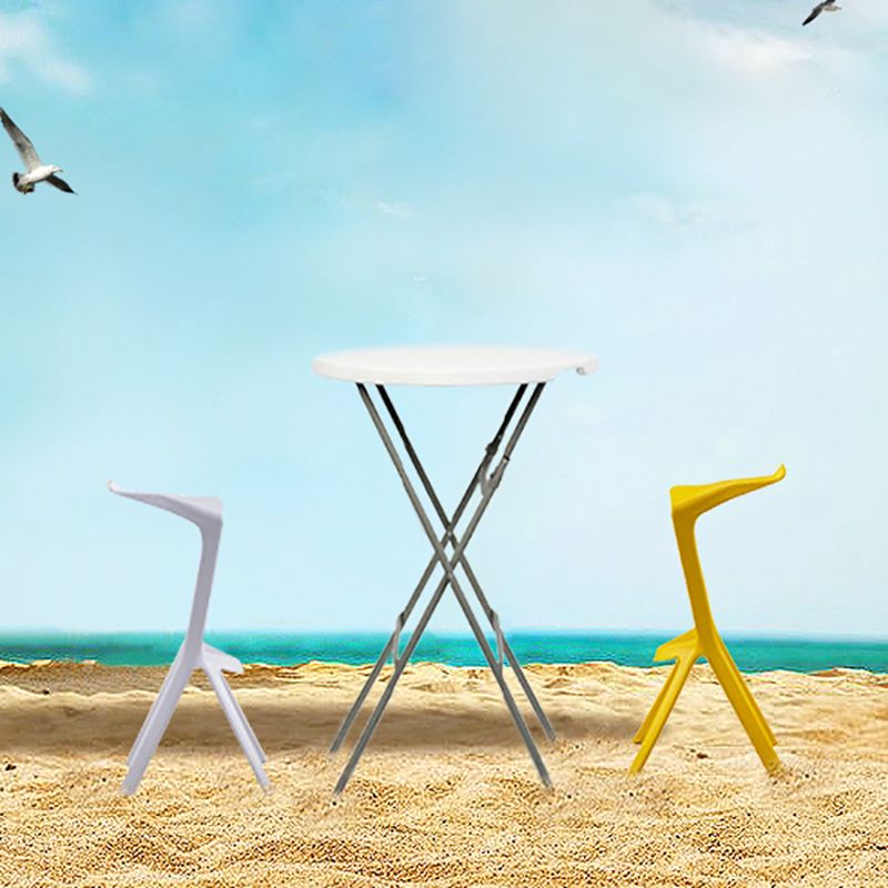 Scandinavia Style Bar-stool PP Legs Saddle Seat Stool for Kitchen Bar