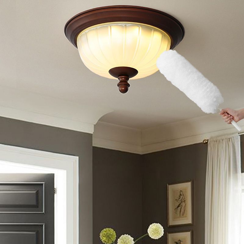 American Style Ceiling Light Dome Shape Ceiling Lamp with Glass Shade for Bedroom