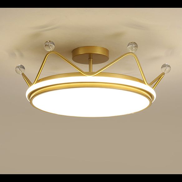 Round Semi Flush Mount Ceiling Fixture Kids Acrylic Semi Flush Light
