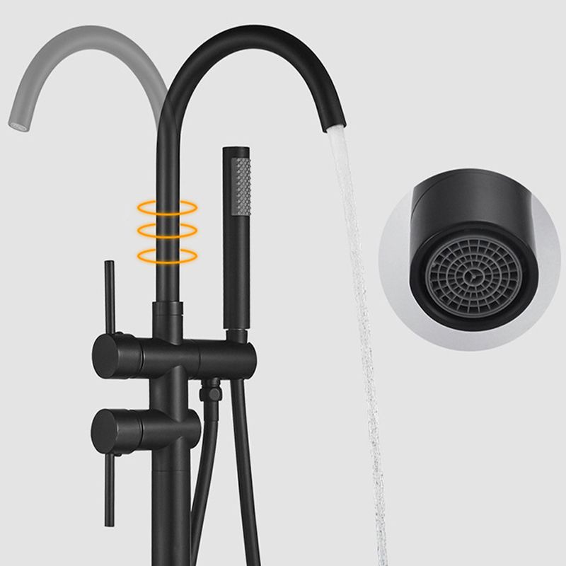 Modern Freestanding Tub Faucet Floor Mounted Lever Freestanding Tub Filler Trim