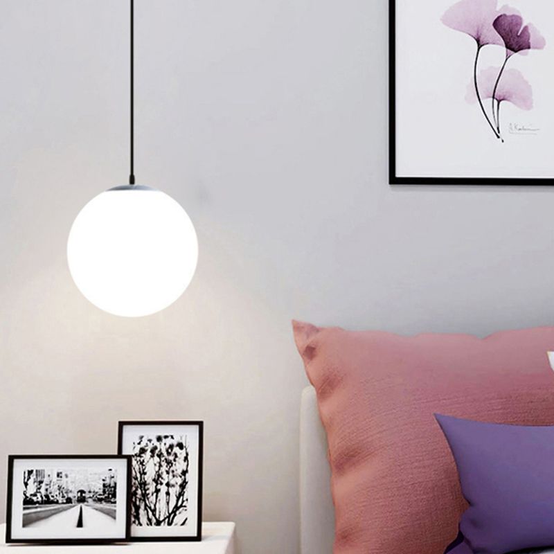 Ball Shape Hanging Light Fixture Glass Simple Hanging Pendant Light