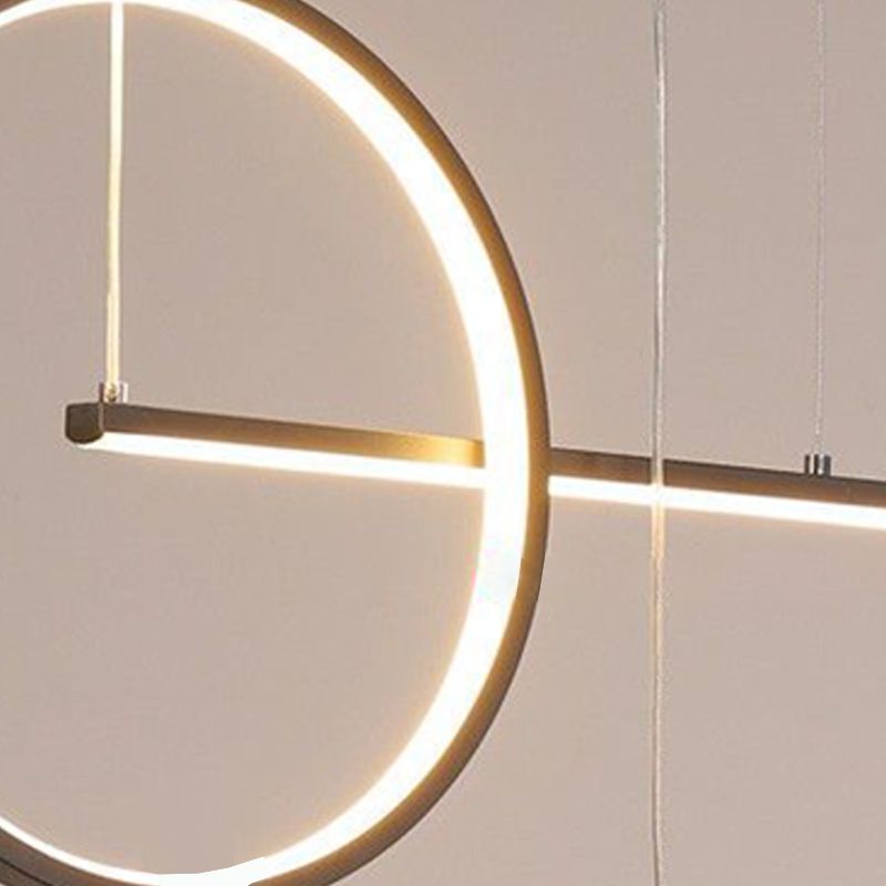 3-Light Ceiling Island Light Modern Style Linear Shape Metal Pendant Lighting