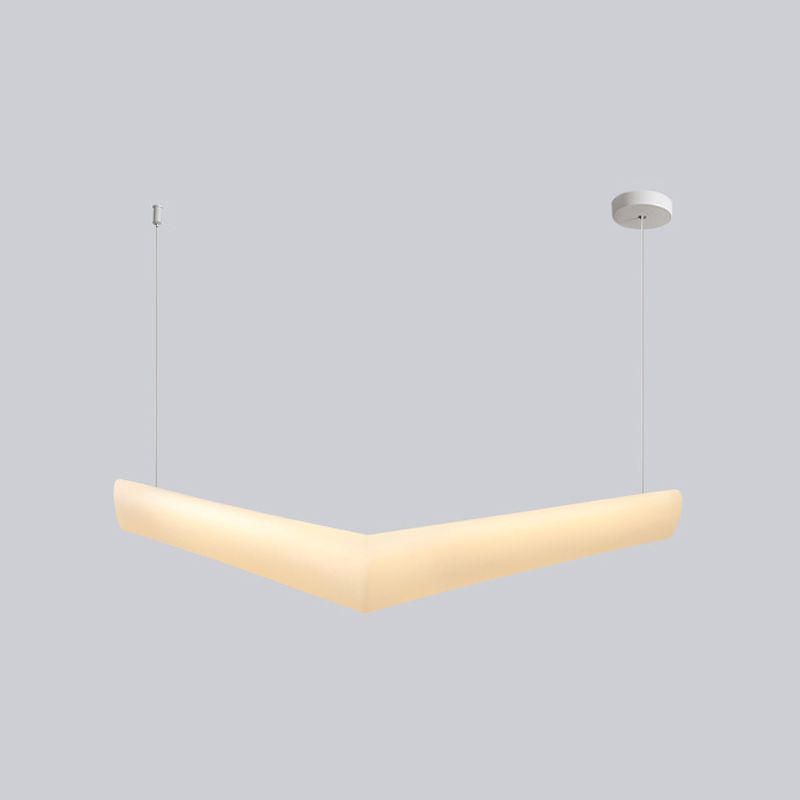 V Shape Island Light Minimalist Led colgante de plástico para comedor para el comedor