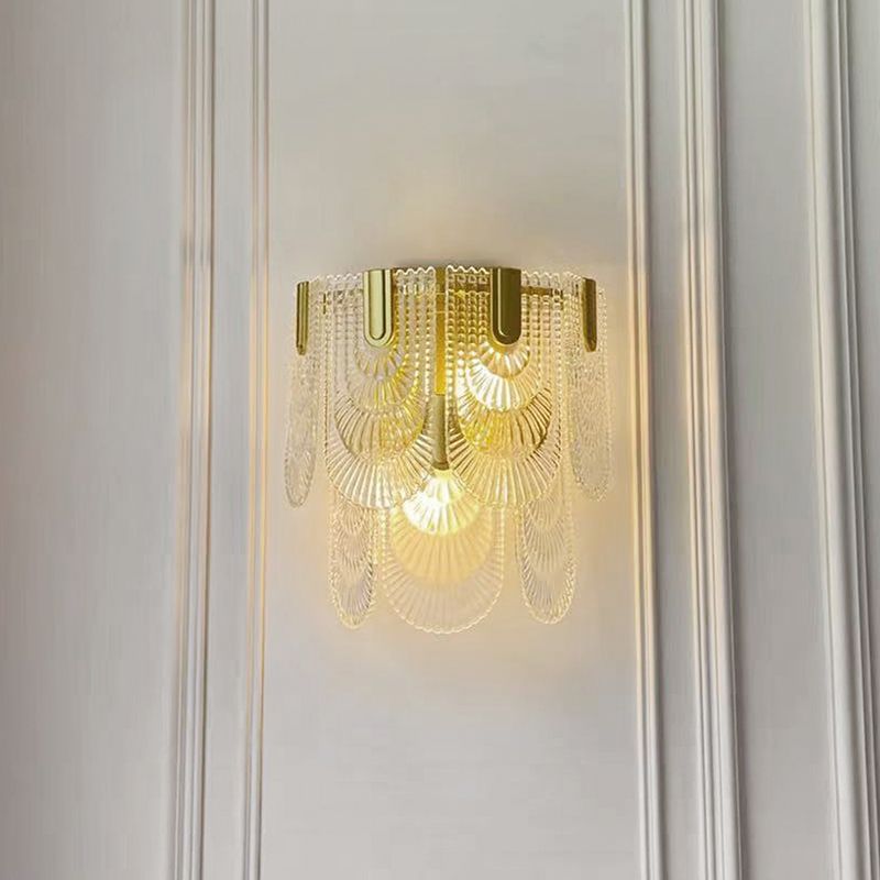 Postmodern Wall Light Sconce Glass Shade Wall Light Fixture for Bedroom