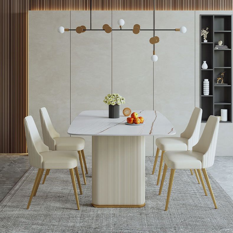 Glam Rectangle Table Set 1/2/5/7 Pieces Dining Set for Kitchen