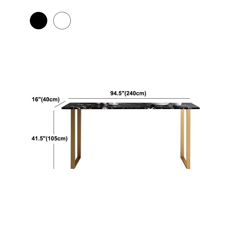 Rectangle Top Glam Bar Table 42-inch Height Gold Pedestal Bistro Table