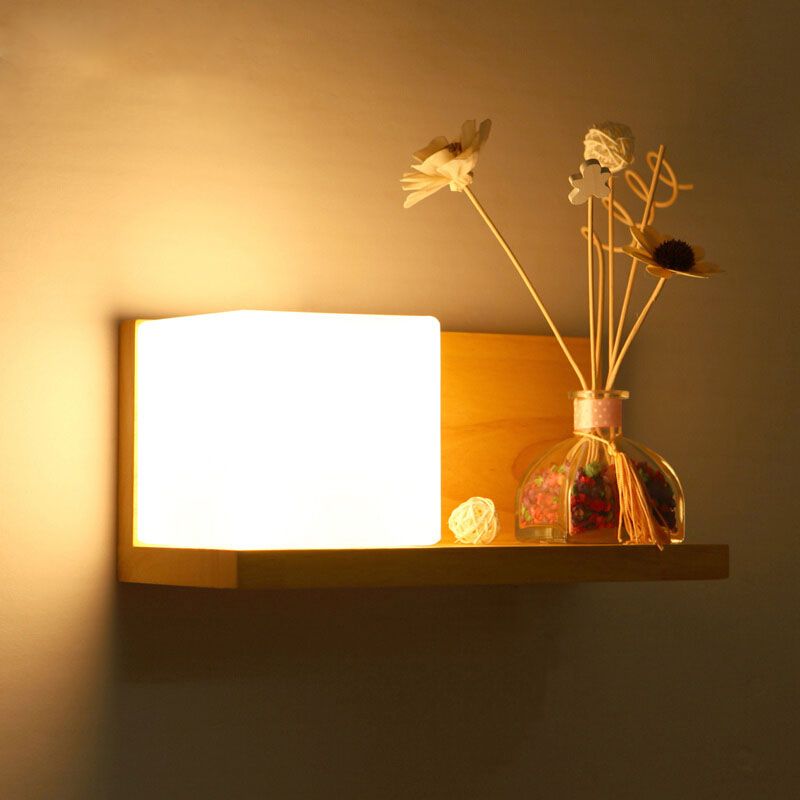 Modernos apliques de luz de pared de vidrio Square 1 luces de montaje de pared de 1 luces, barcos sin decoraciones