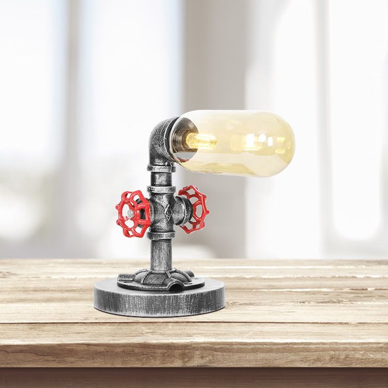 1/4/5-Bulb-Kapsel Schatten Tisch Liging Industrial Clear/Bernstein Glas Nachtlampe für Schlafzimmer