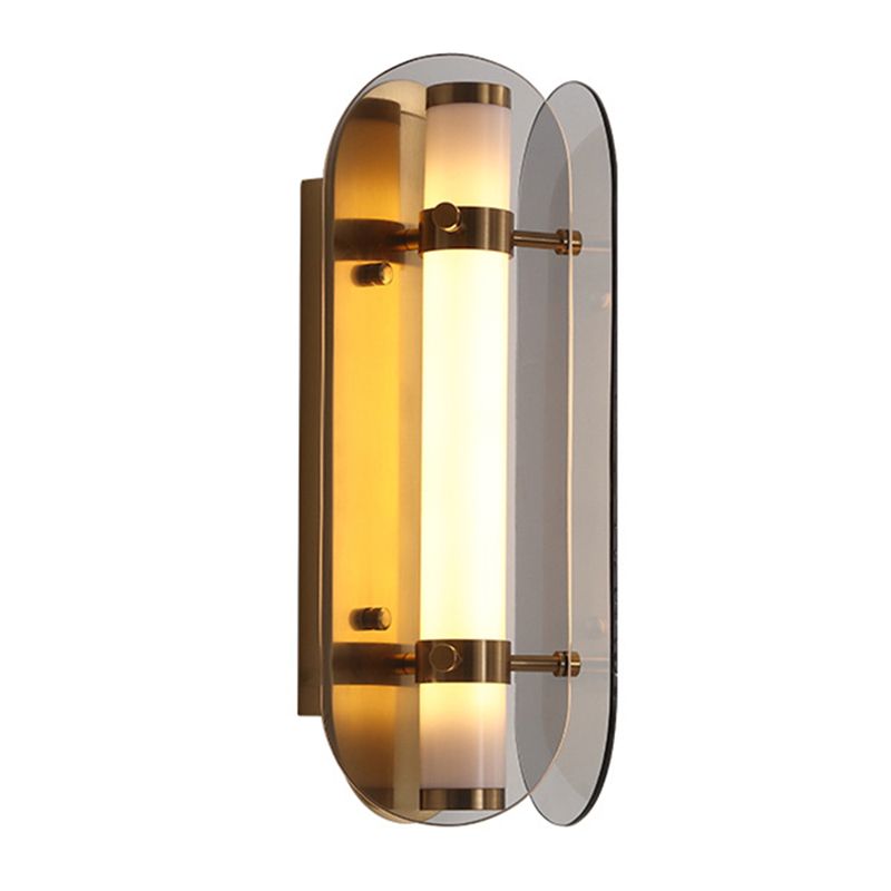 Modern LED Wall Lamp 1-Light Wall Mount Lamp with Glass Shade for Bedroom